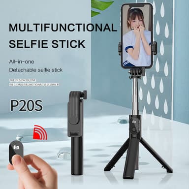 Uttrekkbart mobilstativ med fjernkontroll P20S Sort 18.5-73 cm