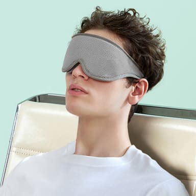 3D justerbar tryckavlastande nattsömn ögonmask med 1 par C-koppspackning Mørk grå
