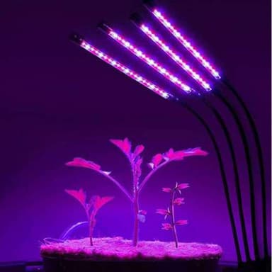 INF Plantelampe / vekstbelysning med 4 fleksible LED-lysstoffrør 2-pack