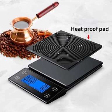 Digital kaffevekt med timer USB-drevet 5kg / 0,1g Sort