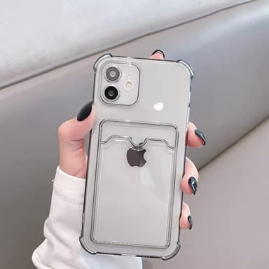 iPhone 11-deksel med kortholder i gjennomsiktig syntetisk gummi