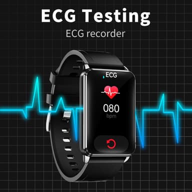 INF Smartklokke som kan måle EKG, puls og oksygenmetning Sort