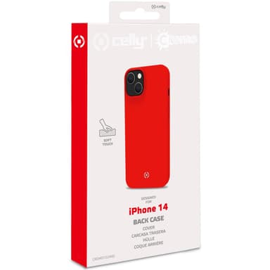Celly Cromo Soft gummideksel iPhone 14 Rød