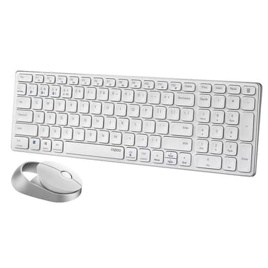 RAPOO Tastatur/Musesett 9750M Multi-Mode Trådløst Hvit