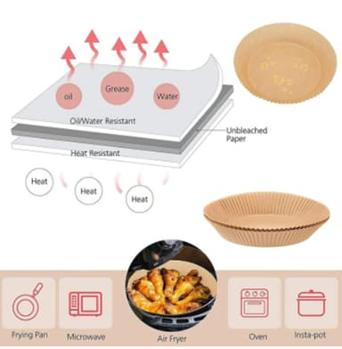 Air Fryer engangsformer for frityrkokere 16 cm 100 stk.
