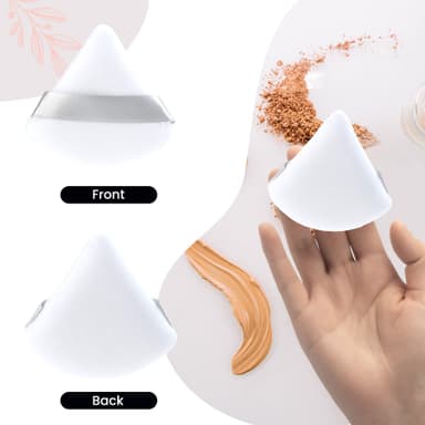 Triangular Powder puff - Vaskbare sminkesvamper - Svamper til sminke Hvit