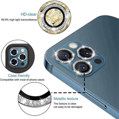 INF Kamerabeskyttelse 3-pakning Sort iPhone 13 Pro/13 Pro Max