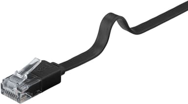 Goobay CAT 6 flat patch-kabel, U/UTP, svart