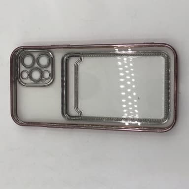 Telefonfodral med kortplats Mjukt TPU stötsäkert fodral Rose gull iphone 12PRO