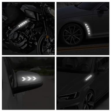 Reflex stickers för bil Pilar 10-pack Hvit