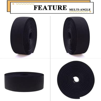 INF Styretape for sykkelstyre 2 m Sort
