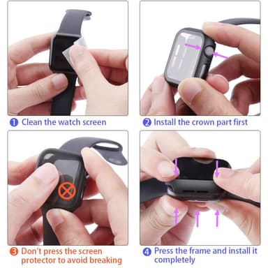 Lysende etui med skjermbeskytter Hvit Apple Watch Series 7/8