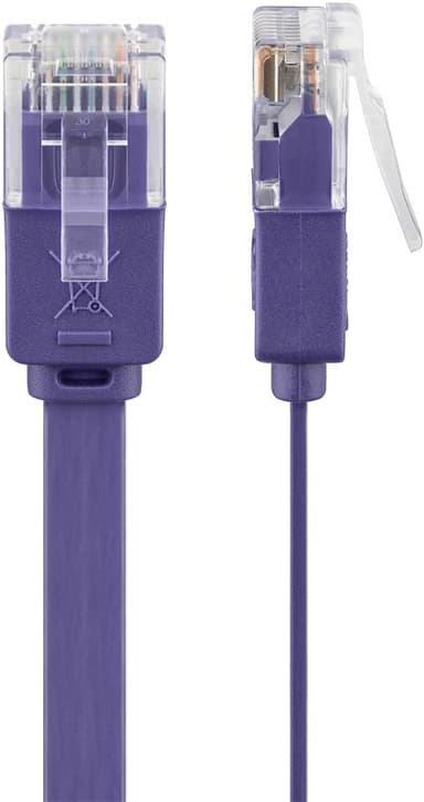 CAT 6 flat patch-kabel, U/UTP, fiolett