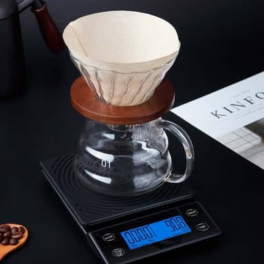 Digital kaffevekt med timer USB-drevet 5kg / 0,1g Sort