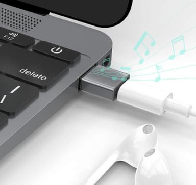 USB-A (hann) til USB-C (hun) adapter Sølvgrå