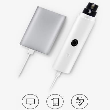 Elektrisk klosliper for kjæledyr Hvit