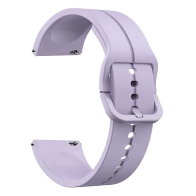 Klokkebånd silikon Lilla 20 mm Samsung Galaxy Watch 4 40 44mm/4 Classic 46 42 mm 2021, Garmin Vivoactive 3 Music/Forerunner 645/245 Music/Venu/Venu Sq, Amazfit GTS/GTR 42mm