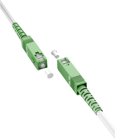 Fiberoptisk kabel (FTTH), Singlemode (OS2) Hvit, hvit (Simplex), 3 m
