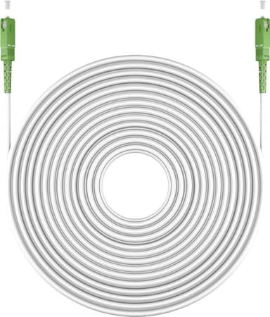 Fiberoptisk kabel (FTTH), Singlemode (OS2) Hvit, hvit (Simplex), 3 m