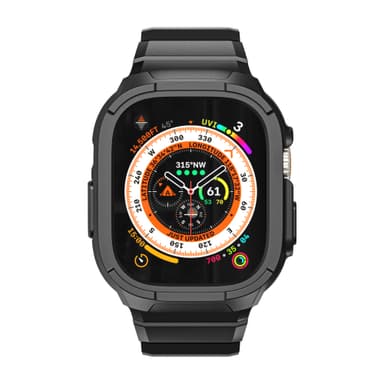 INF Apple Watch Ultra Ice Armour Frosted TPU integrert klokkebånd Sort
