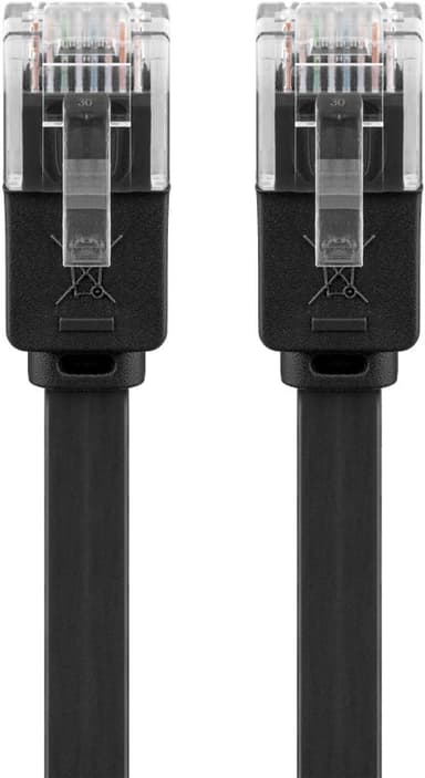 Goobay CAT 6 flat patch-kabel, U/UTP, svart