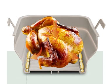 Sammenleggbar firkantet Air Fryer silikonform 19,5x12,7x7 cm Grå