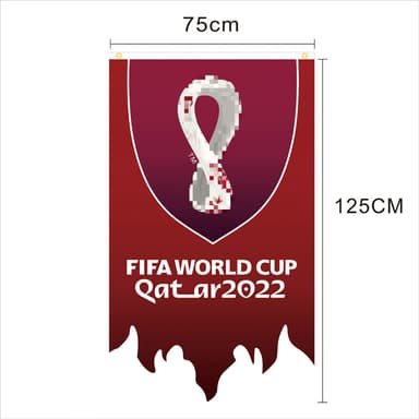 2022 Qatar World Soccer Cup-flagg Flerfarget