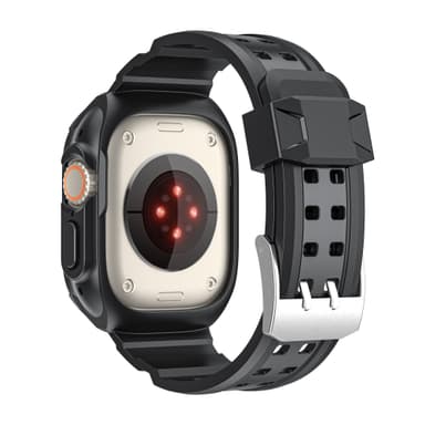 INF Apple Watch Ultra Ice Armour Frosted TPU integrert klokkebånd Sort