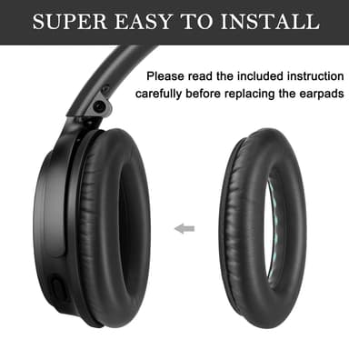INF Øreputer for Bose QC35/SoundTrue-hodetelefoner, 1 par Sort