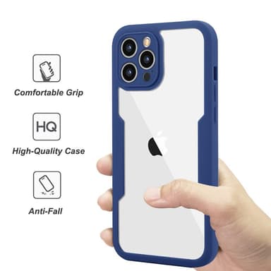 INF Telefonveske med skjermbeskytter Blå iPhone12Pro