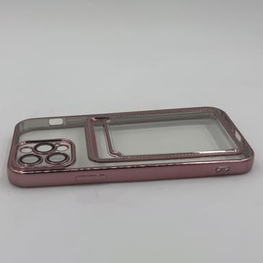 Telefonfodral med kortplats Mjukt TPU stötsäkert fodral Rose gull iphone 12PRO