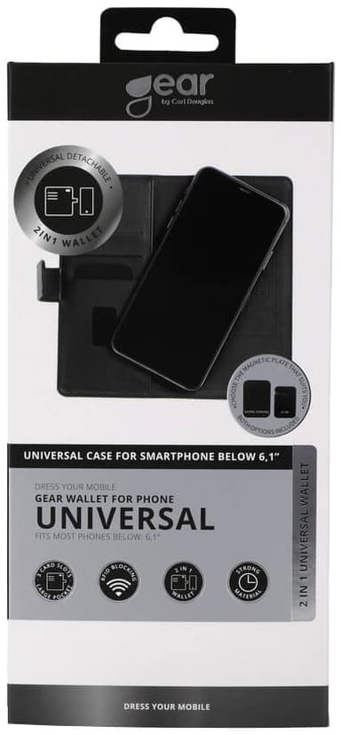 Gear universelt lommebokdeksel 6,1" (sort)