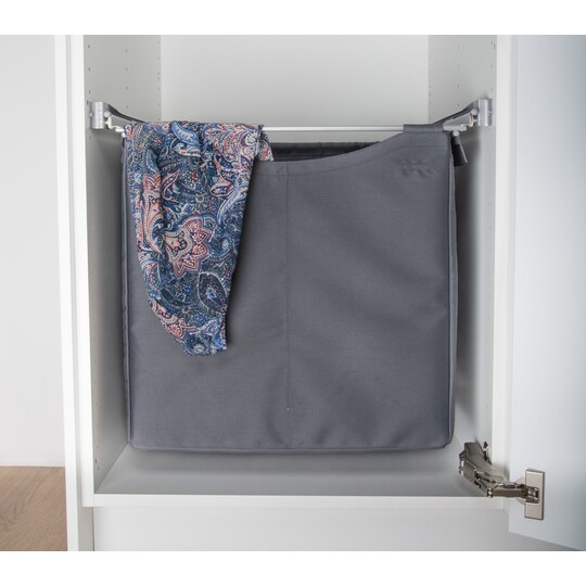 Epoq uttrekkbar 60 cm skittentøyskurv (grå tekstil)