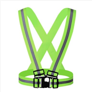 INF Refleks sele / vest justerbar Neon Green 4-pak
