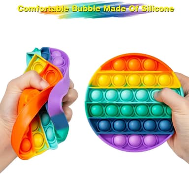 Pop it Fidget Toy runde regnbuefarger