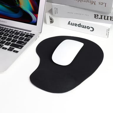 Musematte med håndleddsstøtte ergonomisk svart