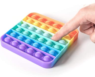 Pop it Fidget Toy square Rainbow farger