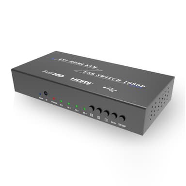 4 x 1 HDMI KVM USB Switch 1080P Sort