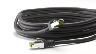 RJ45 patchkabel med CAT 8.1 S/FTP råkabel, AWG 26, svart