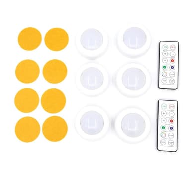 INF LED Spotlight-pakke med 6 lys med 2 fjernkontroller