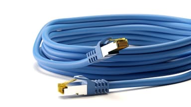 Goobay RJ45 patchkabel CAT 6A S/FTP (PiMF), 500 MHz, med CAT 7 råkabel, blå