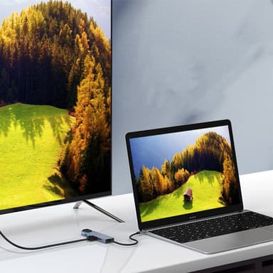 USB-C multiportadapter USB-A, USB-C, HDMI, RJ45 Grå
