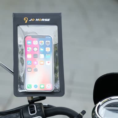Vattentät väska mountainbike mobiltelefonhållare + universal bollhållare Sort