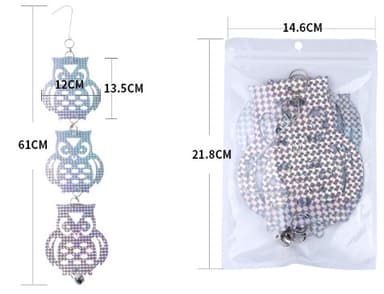 Reflekterende fugleskremsel i form av ugler 4 Pack