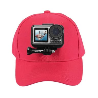 INF Baseballcap med actionkameraholderbrakett kompatibel med GoPro Red