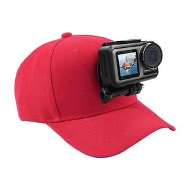 INF Baseballcap med actionkameraholderbrakett kompatibel med GoPro Red