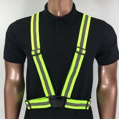 INF Refleks sele / vest justerbar Neon Green 4-pak