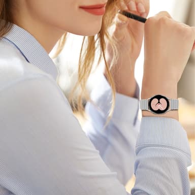 Klokkebånd i rustfritt stål Sølv 20 mm Samsung Watch 5 / Huawei GT