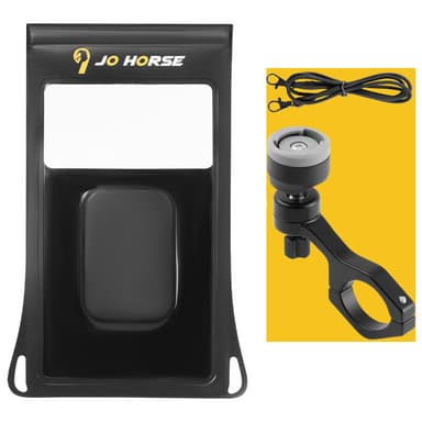 Vattentät väska mountainbike mobiltelefonhållare + universal bollhållare Sort