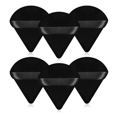 Powder puffs trekant makeup puff 6-pack Sort